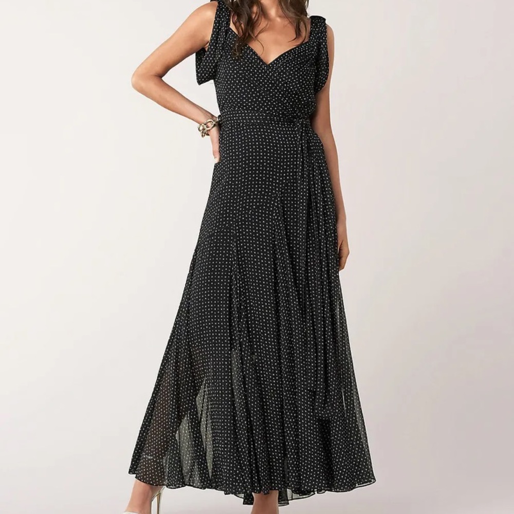 DIANE VON FURSTENBERG Belinda Black Printed Silk-chiffon Dress DVF (sample)